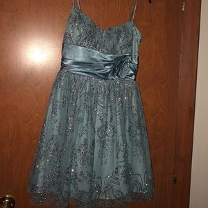 B. Smart Glittery Blue and Silver Dress